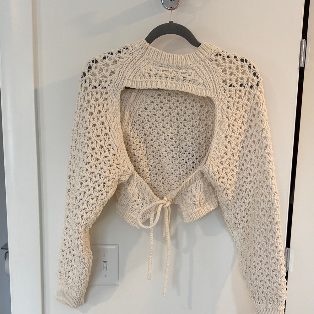 Zara Cream Open-Knit Women's Shrug